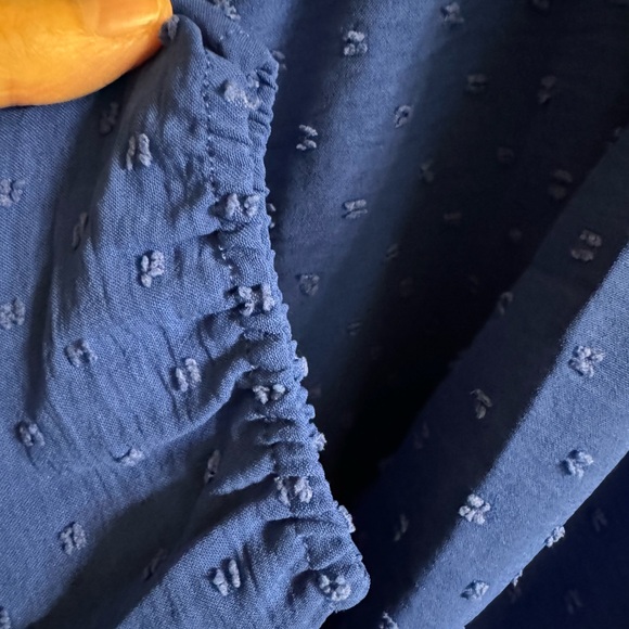 NWT royal blue long sleeve tunic, ruffled collar, V neckline by YSYOKOW size XXL - Picture 7 of 14